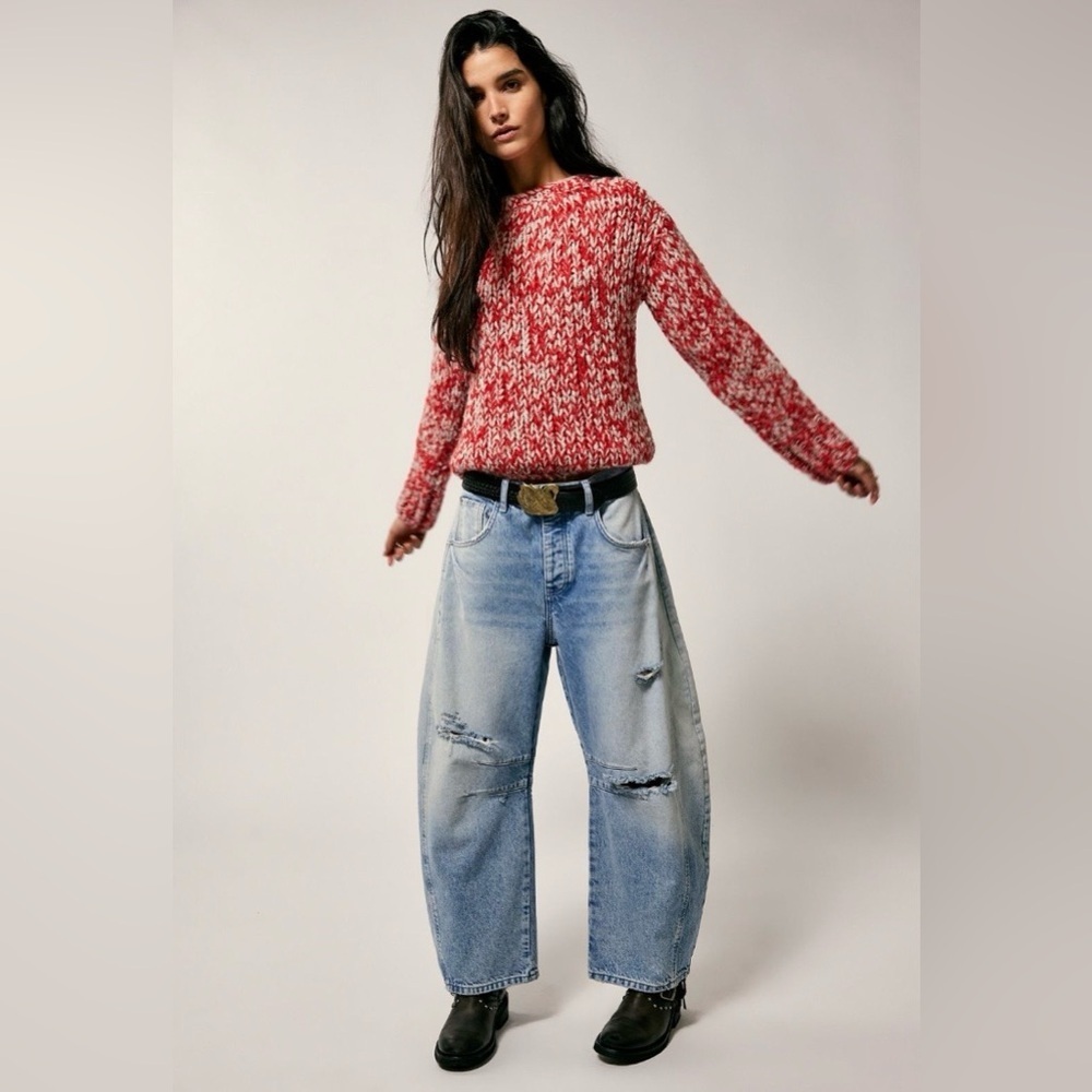 We The Free Good Luck Cut Out Barrel Jeans Size 29 NWT